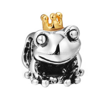 Frog Prince 925 Sterling Silver European Charms Silver Beads Compatible With Snake Chain Bracelets Free Shipping #335