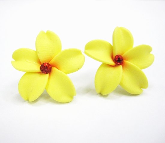 Size 15mm 20colors HOT-SALE Plumeria Flower earring studs(Mosaic Crystal)(China (Mainland))