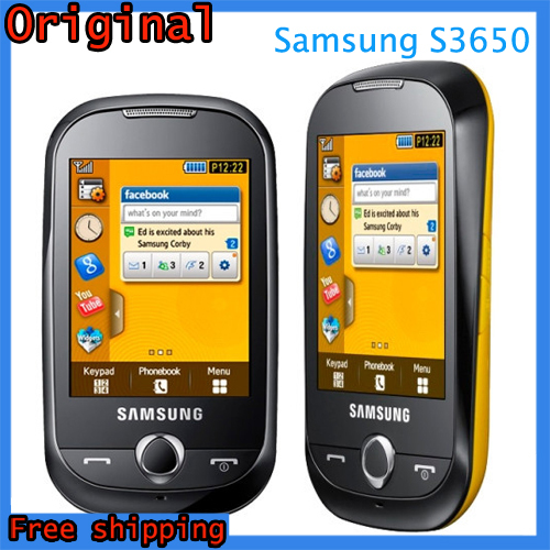 S3650 Original Samsung S3650 Corby Cell phones Unlocked Samsung S3650 Genio Touch Mobile Phones Free Shipping