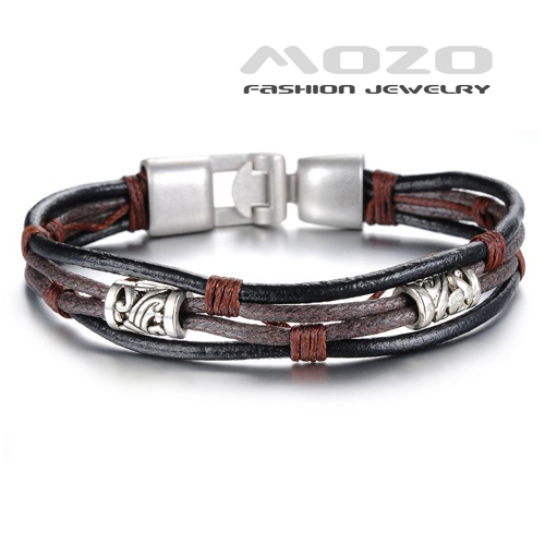 Wholesale new fashion jewelry hot sale vintage bronze alloy leather men bracelet bangle creative design Christmas