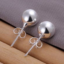 Promotions Wholesale Simple 925 silver ball stud earring fashion jewelry 8 mm Bead earring For Women ED2521