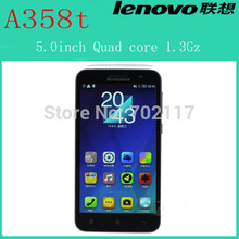 Original Lenovo A358T 5.0” Quad Core Android4.4 smartphone MTK6582 GPS 512MB RAM 4G ROM Bluetooth4.0 854×480 Dual Sim Card