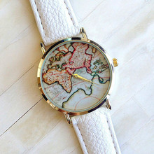 New Fashion World Map Watch Geneva Watches Women Dress Watches Quartz Wristwatch Watches AW SB 1133