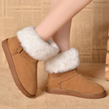 Ankle Boots Women Winter Short Snow Boot Turning Over Wool Warm