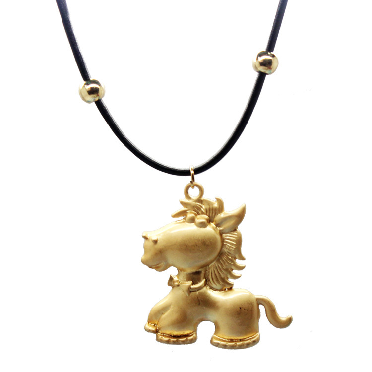 Wholesale jewelry fashion golden horse pendant necklace