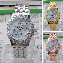 Fashion Stainless Steel Quartz Watch for Women Ladies Butterfly Casual Dress Wristwatch relogio feminino Y50 MHM532