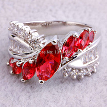 New Bright Red Ruby Spinel 925 Silver Ring Size 6 Wholesale Free Shipping For Women Jewelry