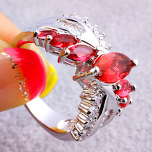 New Bright Red Ruby Spinel 925 Silver Ring Size 6 Wholesale Free Shipping For Women Jewelry
