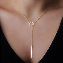Hot Womens Chic Y Shaped Circle Lariat Style Chain Jewelry Necklace