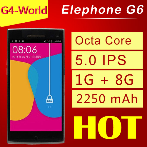 100 Original Elephone G6 5 1280 720 MTK6592 Octa Core 1 7GHz 2 0MP 13 0MP