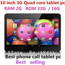 Brand 10 inch Quad Core android 4.4 3G Phone tablet pc MTK6582 RAM 2G ROM 16G  3G Tablets 1.4Ghz GPS bluetooth with 2 SIM Card