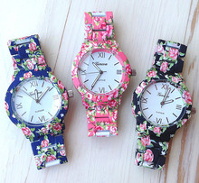 New Fashion Floral Flower GENEVA Watch GARDEN BEAUTY BRACELET WATCH Women Dress Watches Quartz Wristwatch Watches AW-SB-1150
