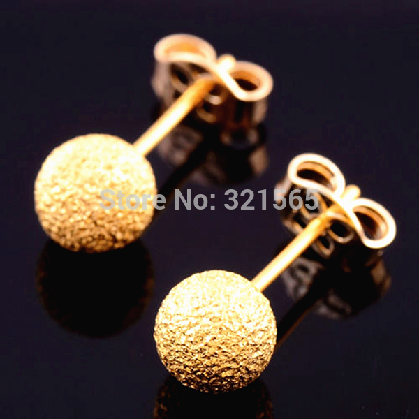 2015 new Fashion Charming Wedding Womens 14K Yellow Gold Filled Earring Ear Stud Best Wholesale Gift