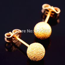 2015 new Fashion Charming Wedding Womens 14K Yellow Gold Filled Earring Ear Stud Best Wholesale Gift