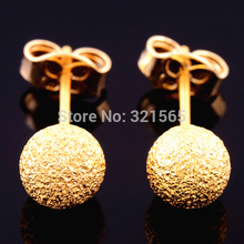 2015 new Fashion Charming Wedding Womens 14K Yellow Gold Filled Earring Ear Stud Best Wholesale Gift