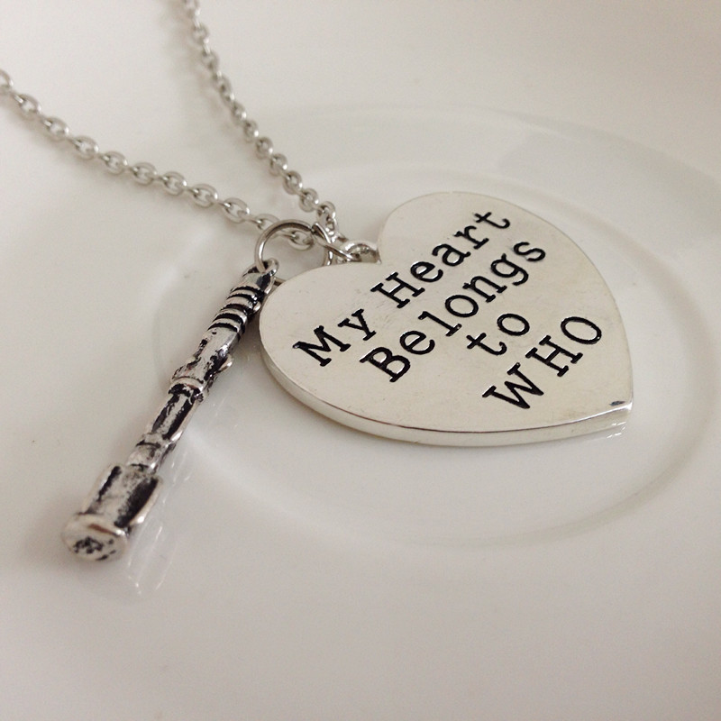2015 Hot Movie Dr Jewelry Gift Doctor Who TARDIS Necklace My Heart Belong To Who Heart