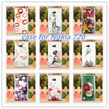 High quality Bright-coloured flower cute pattern hard plastic Cover mobile phone case for Nokia Lumia 720 cell phone shell