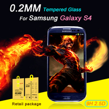 High Quality 0.3mm LCD Clear Tempered Glass Screen Protector For Samsung galaxy s4 9500 Protective Film With Retail Package