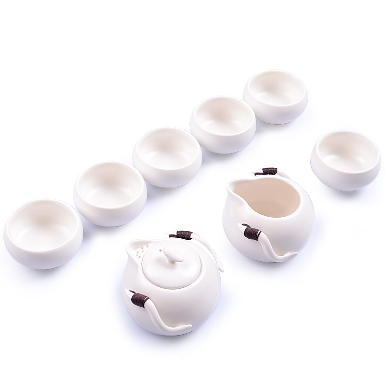 New Arrival Ceramic Tea Set White Teapot Tea Service Porcelain Teacup Kung Fu Tea Set 200ml