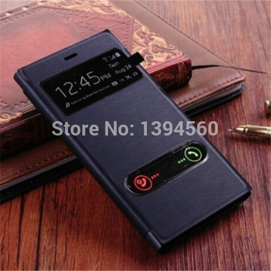 New Design View Open Window Flip PU Leather Back Cover Battery Housing Case For Xiaomi Mi3