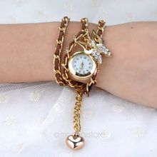 Women s Jewelry Bracelet Gifts Quartz Rhinestones Quartz Wrist Watches With Butterfly Pendant 6 Colors FMHM601