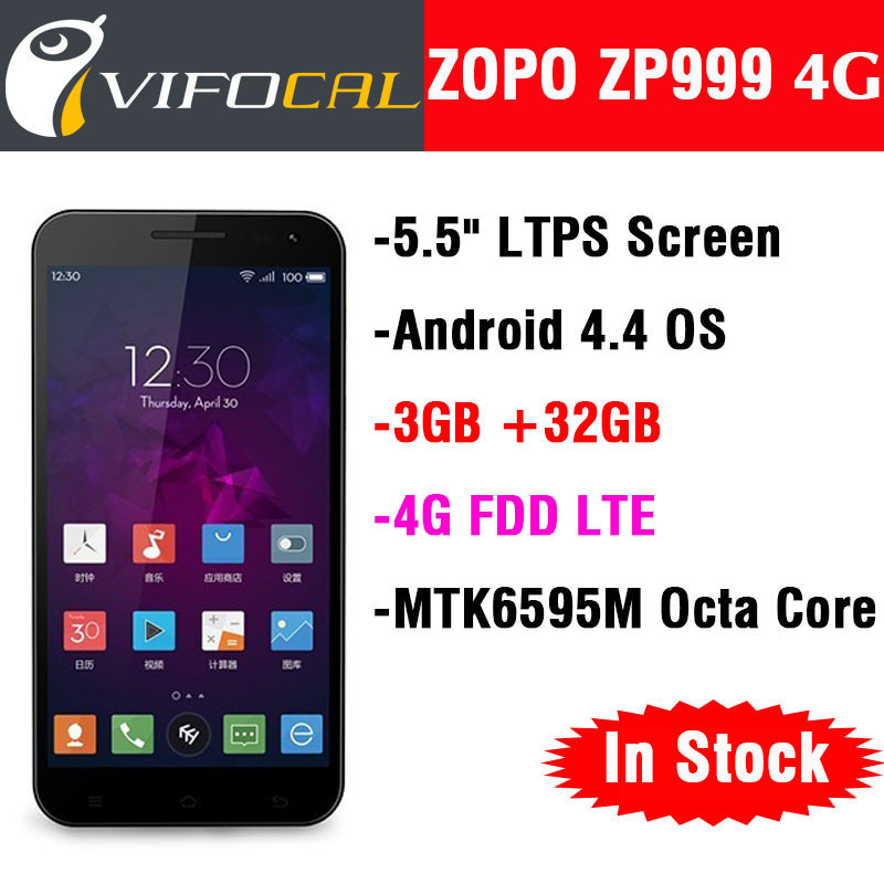 Original ZOPO ZP999 4G FDD LTE MTK6595M Octa Core Smart Cell Phone 5 5 LTPS 1920