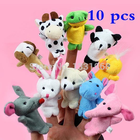 Venda quente Cartoon Animal dedo fantoche pelúcia brinquedos crianças Favor bonecos J3G #