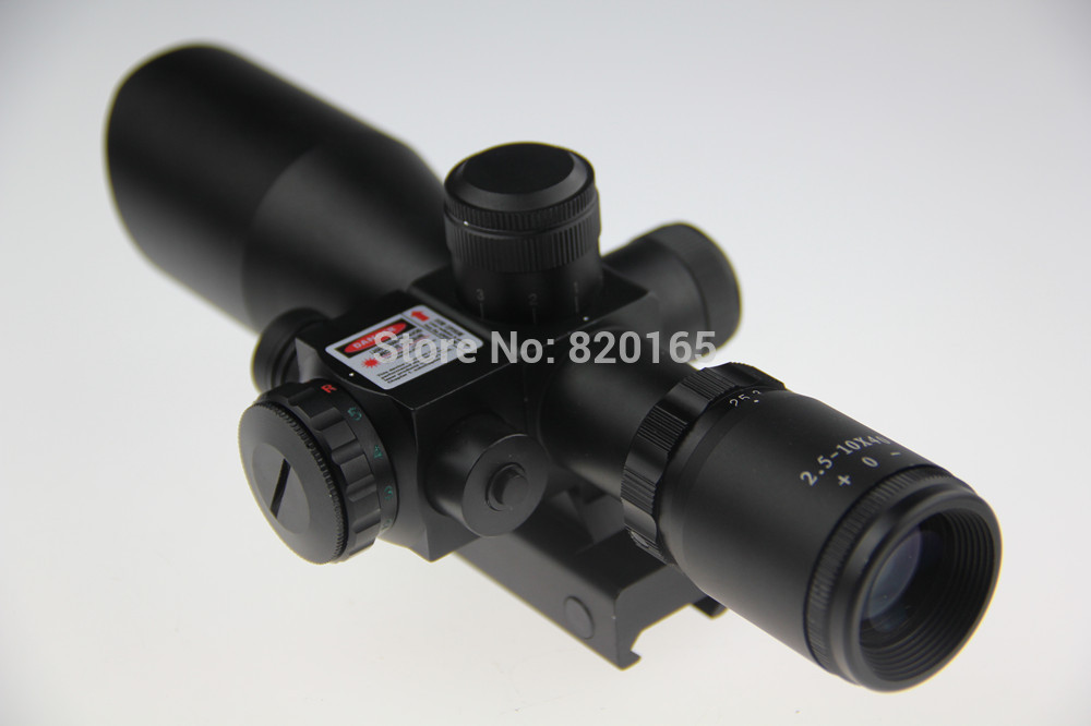 Optics Rifle 2 5 10x40ER Hunting Red Green Laser Riflescope with Red Dot Scope Combo Airsoft