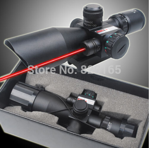 Optics Rifle 2 5 10x40ER Hunting Red Green Laser Riflescope with Red Dot Scope Combo Airsoft