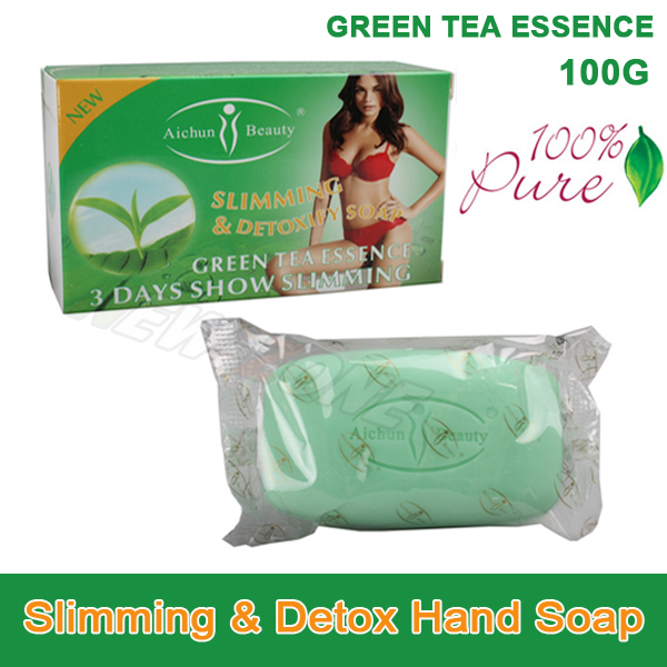 100 Pure Green Tea Essence Lose Weight Loss Slimming Detox Body Soap Fat Burn Effective slim