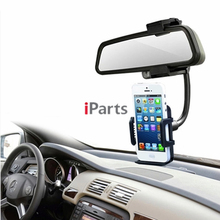 360 Degrees Rotation Cellphone Rearview Mirror Car Mount Holder for iPhone 6 Samsung Galaxy S5 PDA GPS