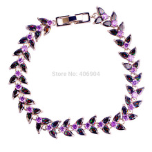 Wholesale New Jewelry Marquise Cut Rainbow Topaz White Topaz Morganite Garnet 925 Silver Bracelet Love Gift