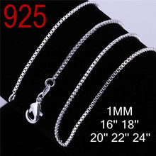 2014 silver chain men women Fashion box design 925 sterling silver plated 2 years guarantee cupper alloy chain Necklace jewelry