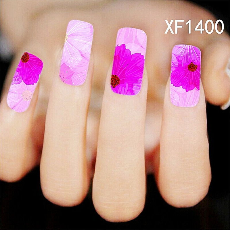 1 Sheet New Red flower Design water transfer nail art stickers beauty fingernails manicure tool adesivo