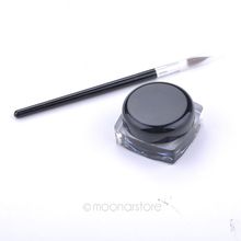 2014 Free Shipping New 2014 Black Waterproof Eye Liner Eyeliner Gel Makeup Cosmetic + Brush Makeup ZMHM541