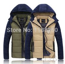 2014 mens winter jacket men’s hooded wadded coat winter thickening outerwear male slim casual cotton-padded outwear