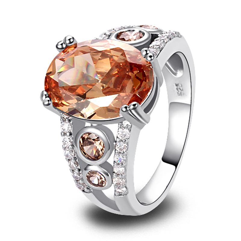 Junoesque Fashion Morganite 925 Silver Ring Size 7 Jewelry For Women New Year Gift Free Shipping