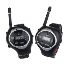 High Quality 2PCS Children Toy Walkie Talkie Boy Girl Child Watches Interphone Outdoors Black Color Time