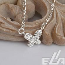 925 silver foot chain pulseras pie sexy leg bracelet crystal butterfly jewelry for shoes slave anklet