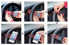 Car Steering Wheel Universal Mount Holder Bike Clip For iPhone Mobile Phone GPS Holders Support Smartphone