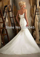 Vestido De Noiva New Custom Made Ivory White Organza Pearls Beading Mermaid Wedding Dress Bridal Gown