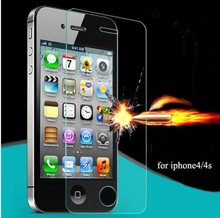 New Premium Real Tempered Glass Screen Protector Film For Apple iPhone 4 4S Toughened Protective Film With Package