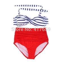 1pcs High Waist Bikini Swimsuit Summer Sexy Retro Pinup Rockabilly Vintage Swimwear M XL Wholesale