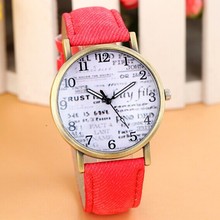 2015 New Fashion Fabric Strap Quartz Watch Casual Women Wristwatch Relogio Feminino Bronze Case Brand Luxury