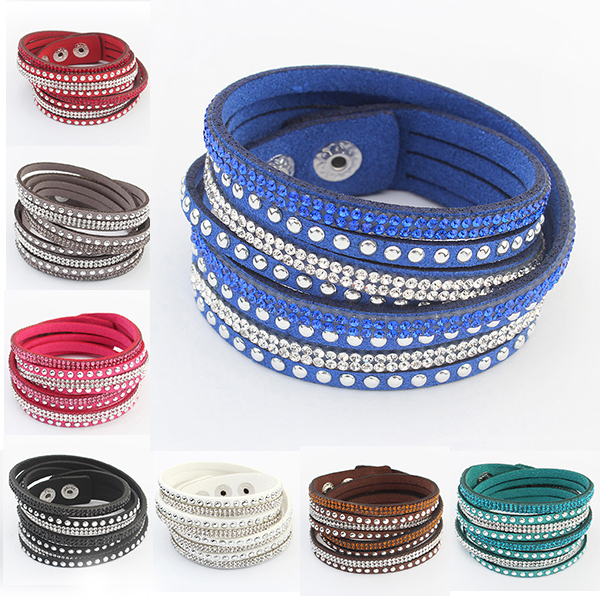Christmas Gift Women 2014 New Arrival Elegant Personalized Multilayer Leather Bracelet Long Bracelets Bangles Jewelry PT36