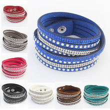 Christmas Gift Women 2014 New Arrival Elegant Personalized Multilayer Leather Bracelet Long Bracelets & Bangles Jewelry  PT36