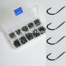 Free Shipping 500 Pcs High Carbon Steel Fishing hooks Have #3-12 Size Fishing Gear Equipment Accessories with 1 plastic box