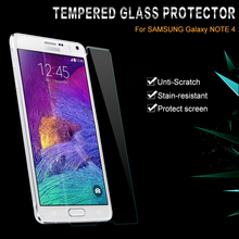  Retail Box Tempered Reinforced Glass Front Screen Protector for Galaxy Note4 IV N910A Thin Protection