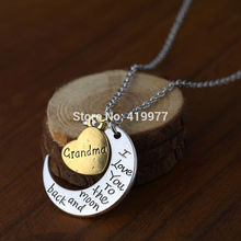 2015 Hot Sale Antique Silver Gold I Love You To The Moon and Back Pendant Necklace