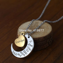 2015 Hot Sale Antique Silver Gold I Love You To The Moon and Back Pendant Necklace